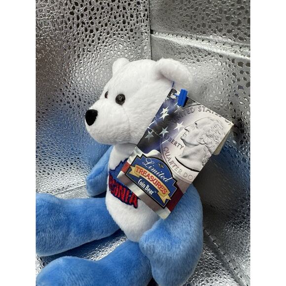 #10 Virginia State Beanie Bear By Limited Treasures New With Tags And Quarter - Picture 2 of 11